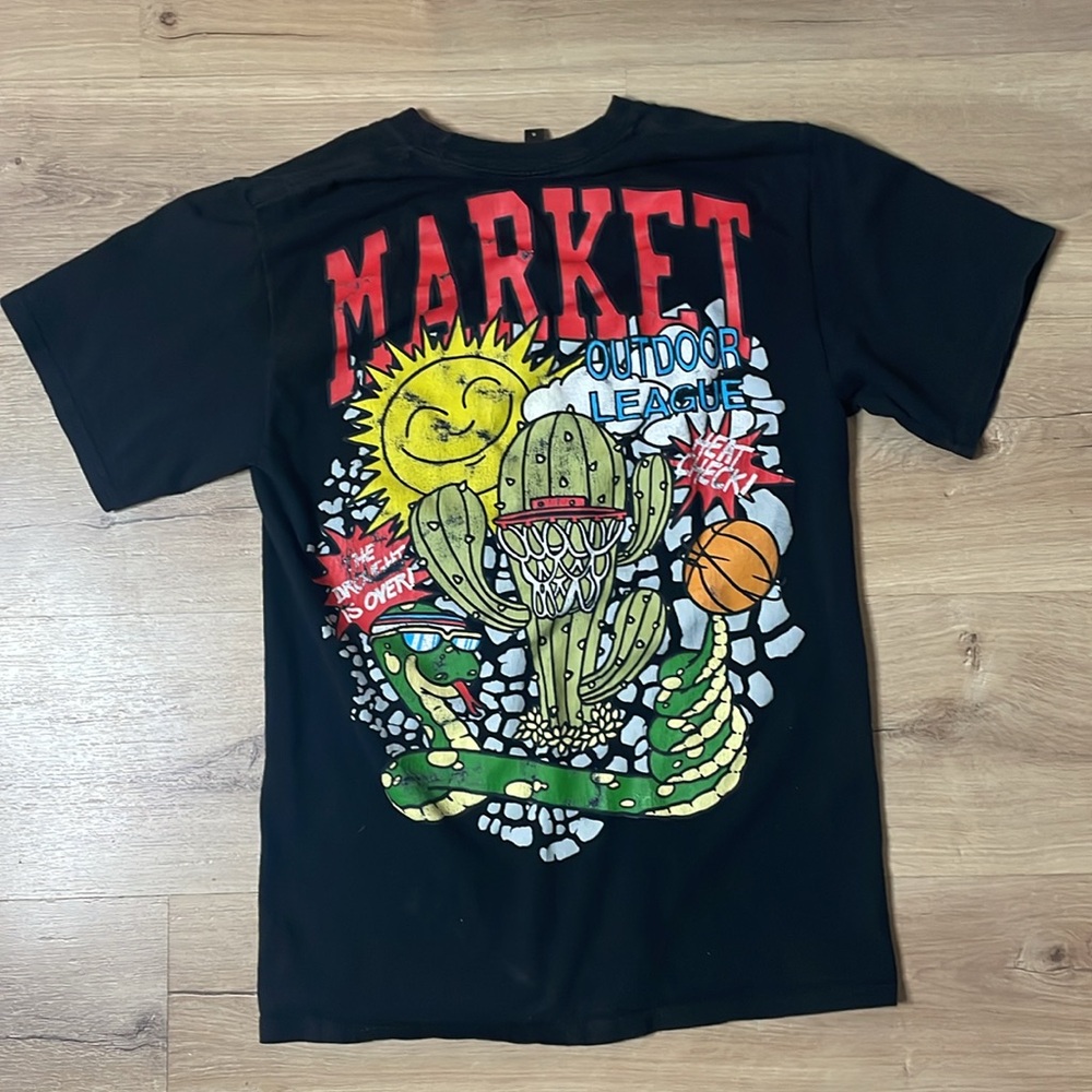 MARKET T-Shirt. Black. Size Small. Basketball Outdoor League. GUC.